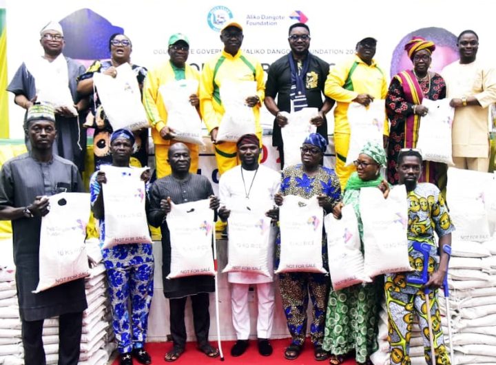 Aliko Dangote Foundation Distributes 40,000 bags of rice to People Living with Disabilities, vulnerable in Ogun Others