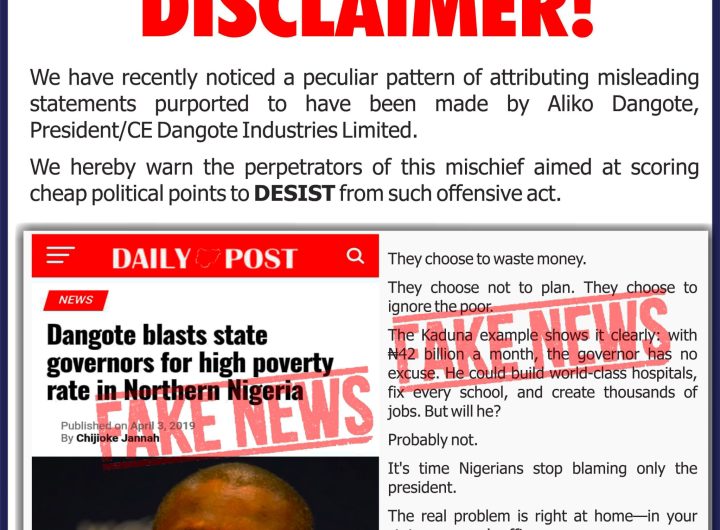 Dangote Group Raises Alarm Over Fake Statements In Aliko Dangote’s Name