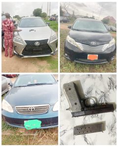 Ogun Police Arrest Three Suspected Armed Robbers, Recover Three Stolen Vehicles and Pistol