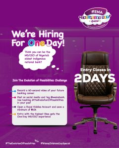 Wema Bank Opens Final Window for Entries in 2026 One-Day MD/CEO Initiative