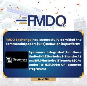 Sycamore Raises ₦6.89bn Through Commercial Paper Quotation on FMDQ Exchange.