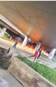 Two Suffer Severe Burns as Diesel Tanker Plunges from Otedola Bridge, Explodes